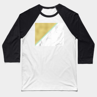 Marble and gold background green line Baseball T-Shirt